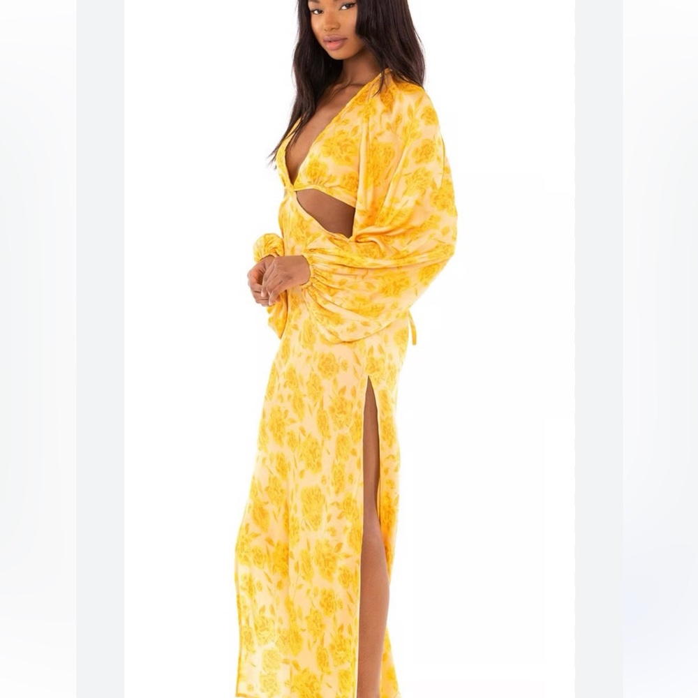 Jen's Pirate Booty Yellow Floral Long Sleeve Dress